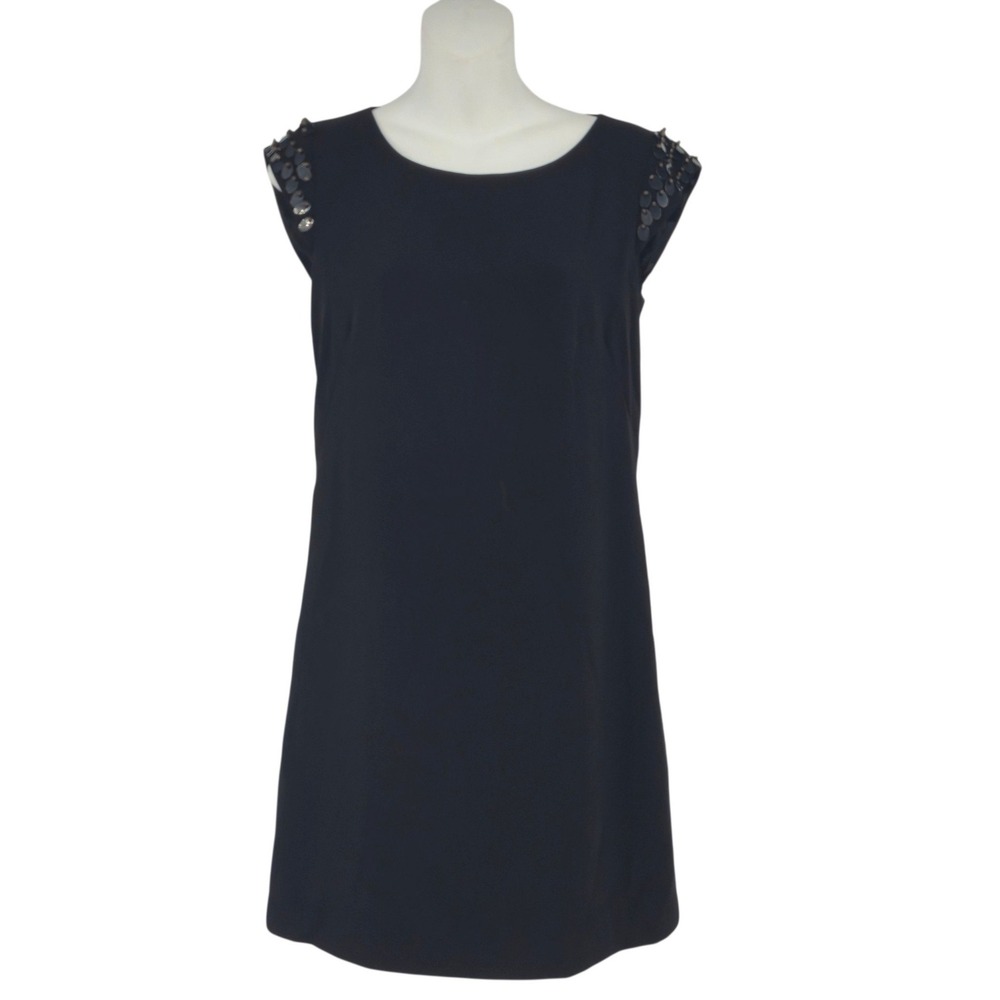 Laundry By Shelli Segal Dress Womens Size 0 Black Embellished Cocktail Mini Chic